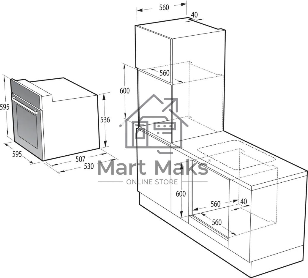 Встраиваемый духовой шкаф электрический Gorenje BO6727E03NX, черный/серебристый