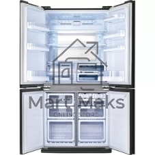 Холодильник Sharp SJ-GX98PRD темно-бордовый стекло трехкамерный Side by Side 394/211л морозилка снизу, No Frost, Side by Side