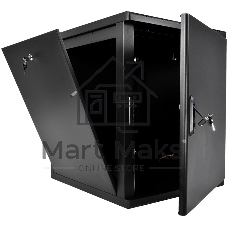 Шкаф телекоммуникационный настенный разборный ЦМО 15U (600 x 650) съемные стенки, дверь металл, черный (ШРН-М-15.650.1-9005)