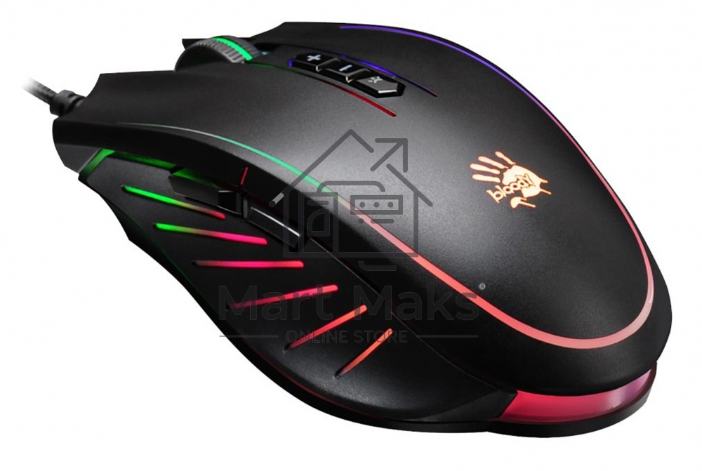 Мышь проводная A4Tech Bloody Q81 черный, 3200 dpi, USB, кнопки - 8
