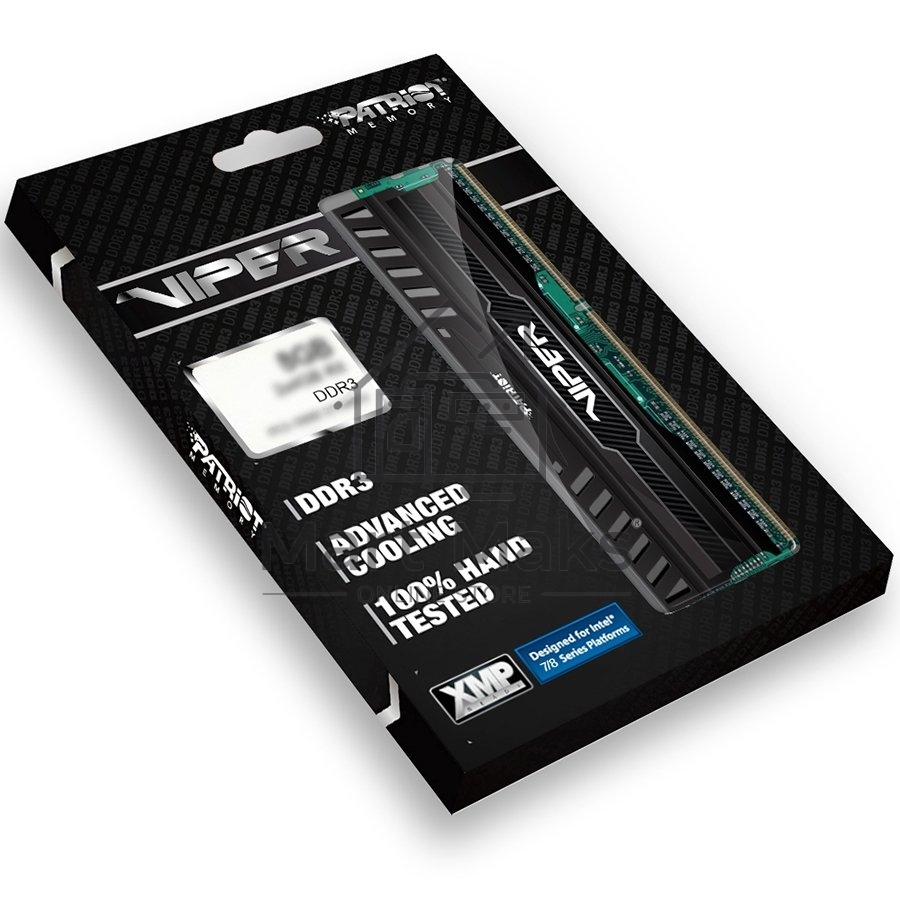Оперативная память Patriot Viper 3, DDR3, 16GB (2x8 GB), 1600 MHz, CL10, DIMM, радиатор, черный
