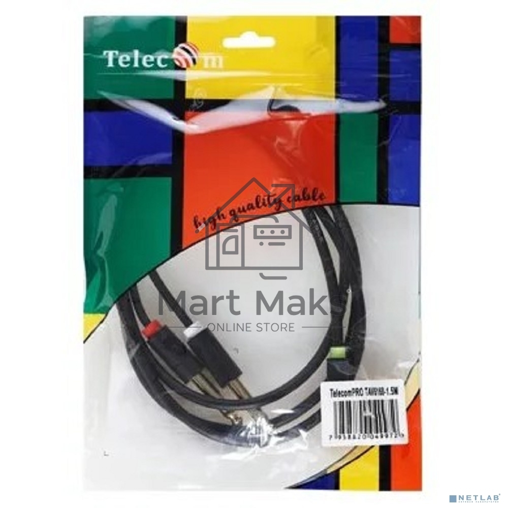 Кабель-адаптер 3.5ST(M)/2X6.35 ST(M), 1.5м, Telecom PRO <TAV6168-1.5M>