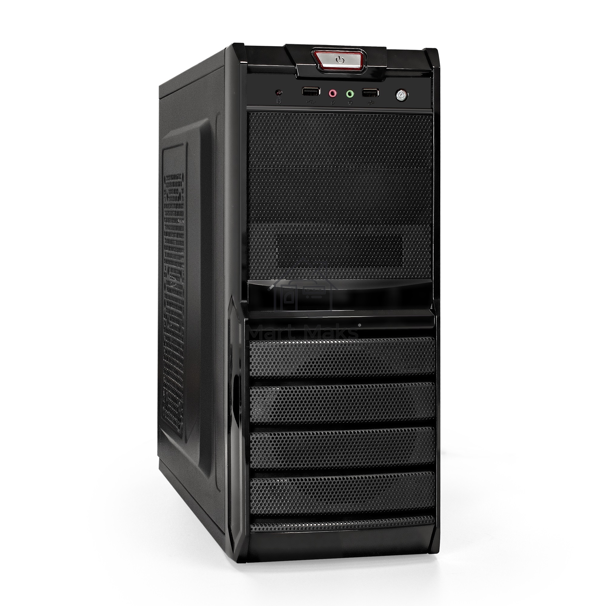 Компьютерный корпус Miditower ExeGate XP-329S-UNS450 (ATX, БП UNS450 с вент. 12см, 2*USB, аудио, черный)