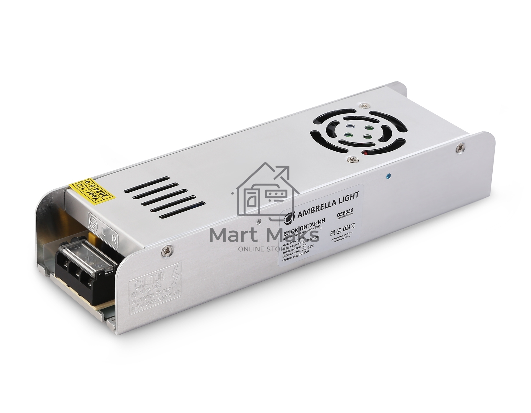 Блок питания 12V 360W 30A IP20 185-260V EMC 223*67*40