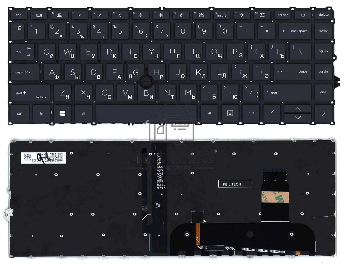 Клавиатура для ноутбука HP Elitebook 745 G7 745 G8 черная с подсветкой и указателем