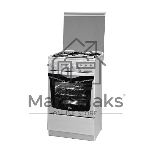 Плита газовая De Luxe 5040.37Г (КР) белый, конфорок 4 шт, духовка 43 л, 50 см x 85 см x 50 см