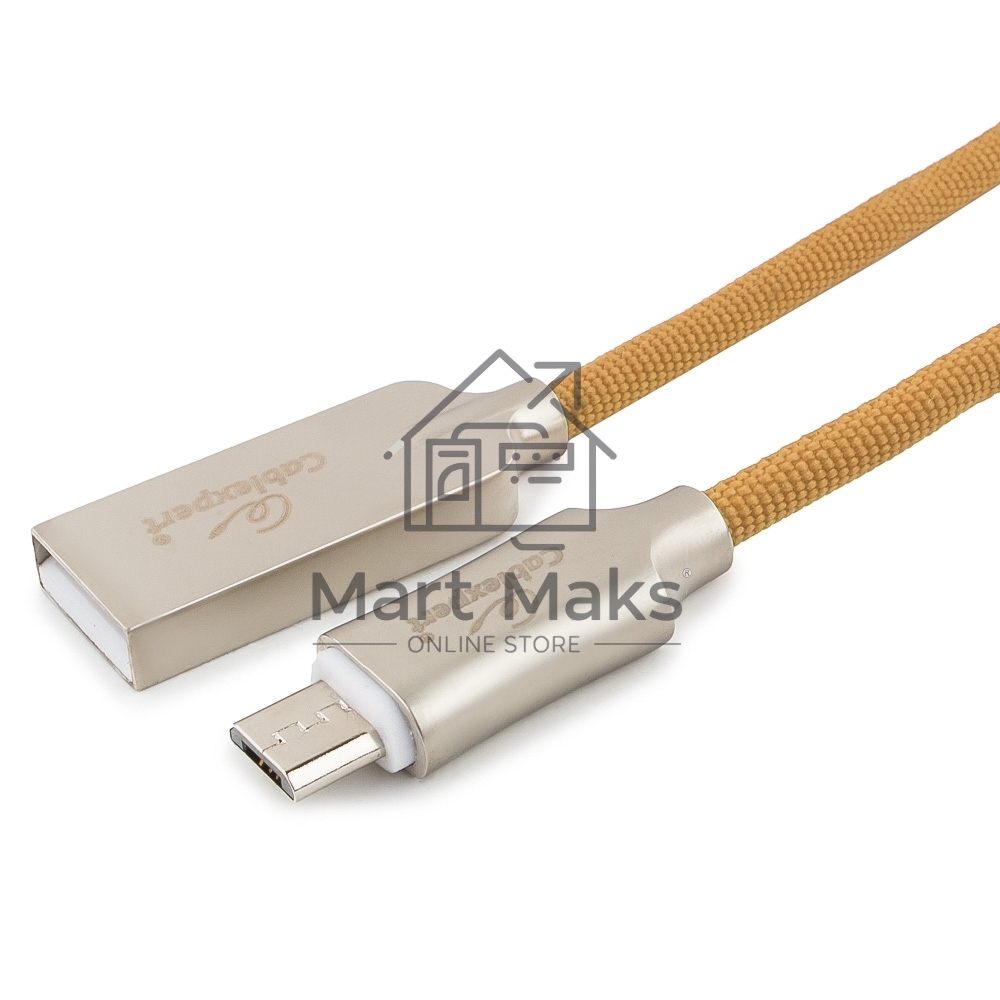 Кабель USB 2.0 Cablexpert CC-P-mUSB02Gd-1.8M, AM/microB, серия Platinum, длина 1.8м, золотой, блистер