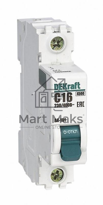 Выключатель автоматический модульный Dekraft 1п B 10А 4.5кА ВА-101 11005DEK