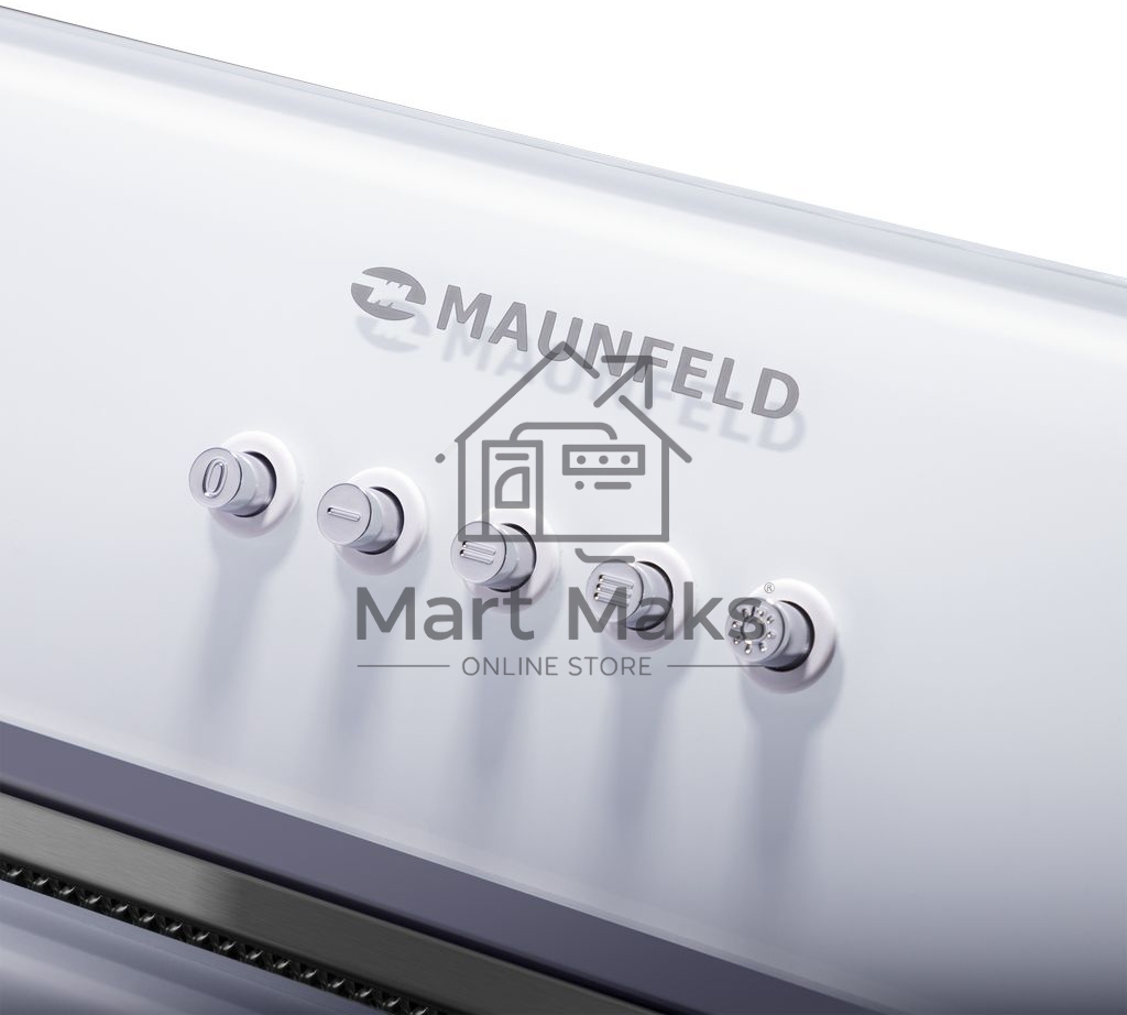 Вытяжка встраиваемая Maunfeld TRAPEZE 601GG белый, 60 см, 1150 куб. м/ч, 54 дБ