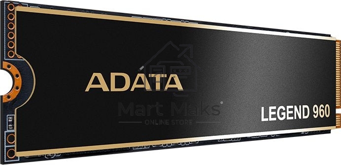 Накопитель SSD ADATA LEGEND 960, 4Tb, PCIe 4.0 x4, M.2 2280, NVMe, R/W 7400/6800, с радиатором