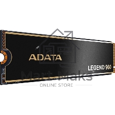 Накопитель SSD ADATA LEGEND 960, 4Tb, PCIe 4.0 x4, M.2 2280, NVMe, R/W 7400/6800, с радиатором