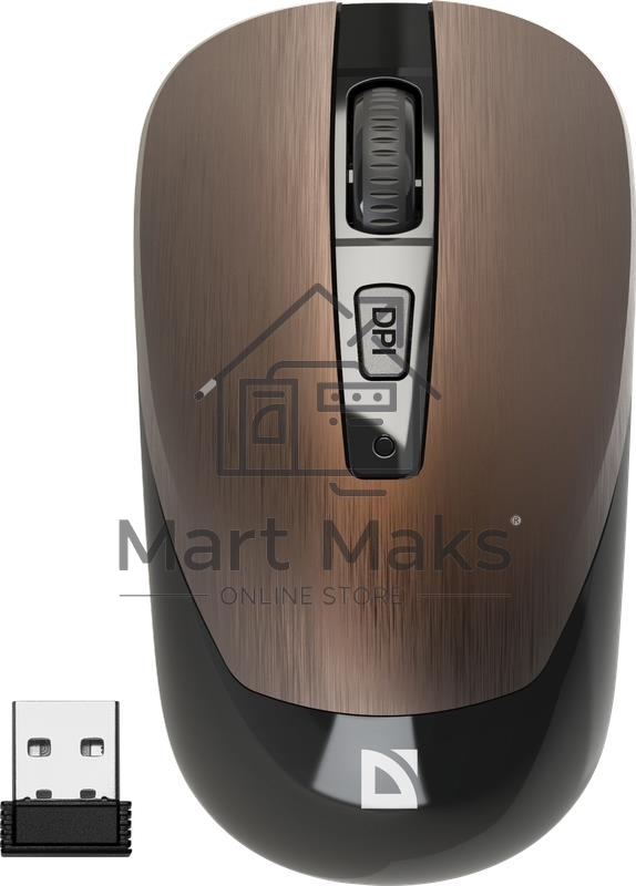 Мышь беспроводная Defender Wave MM-995 бронзовый, 1600 dpi, радиоканал, USB, кнопки - 4