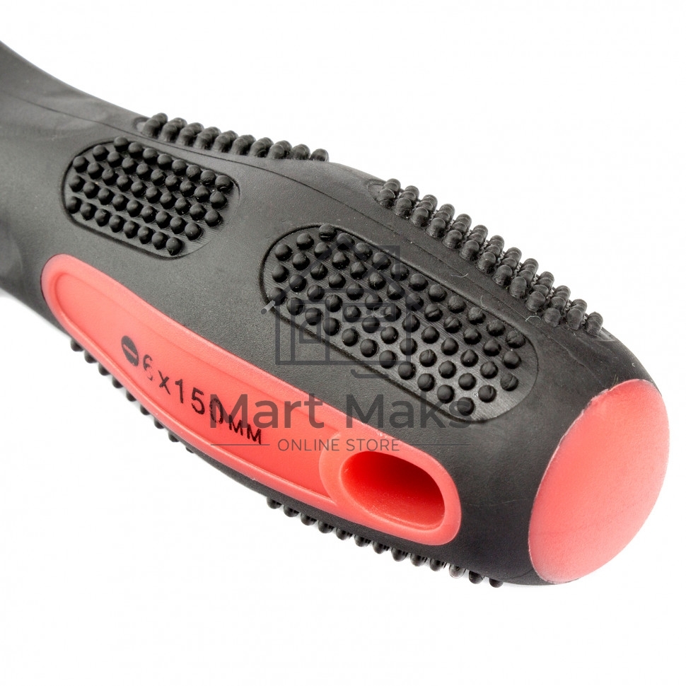 Отвертка Anti-Slip, SL6,0 х 150 мм, CrV, двухкомп. рукоятка Matrix