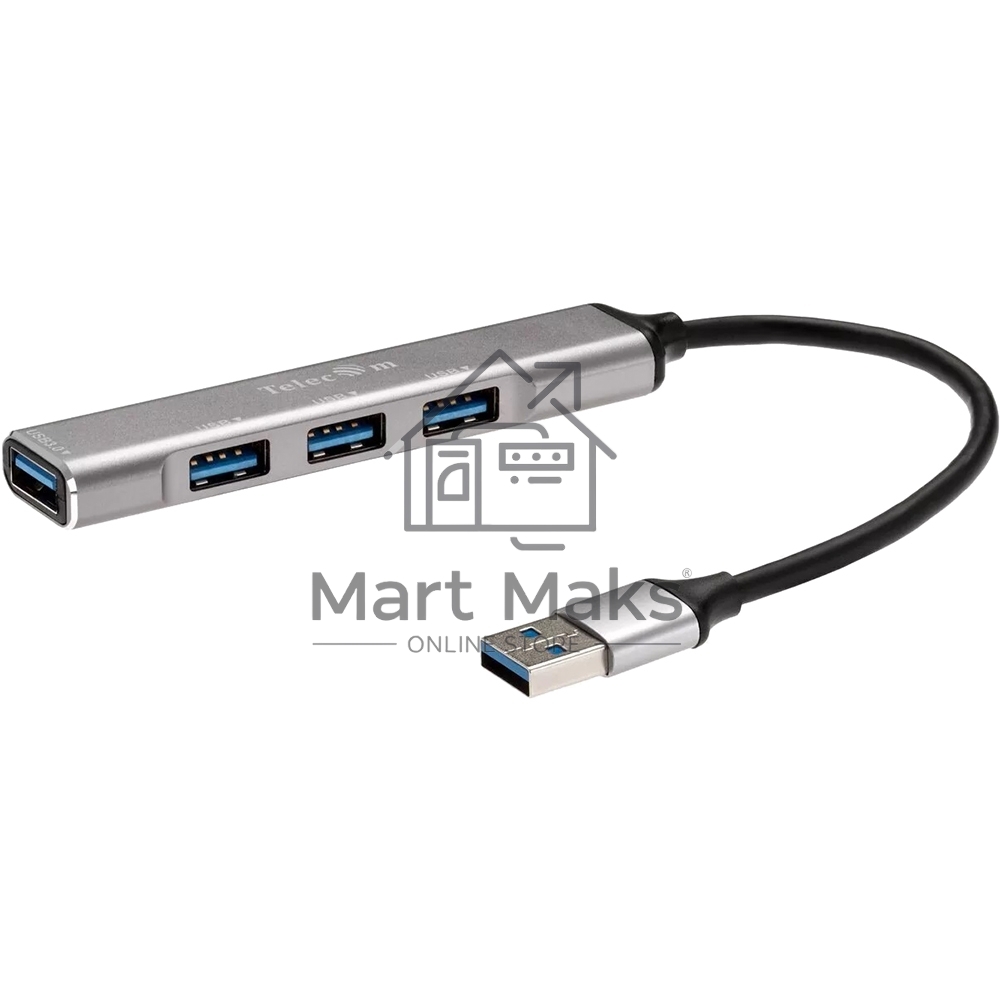 Переходник USB 3.0 -->USB3.0+3 USB2.0, Aluminum Shell, 0.2м Telecom <TA308U>