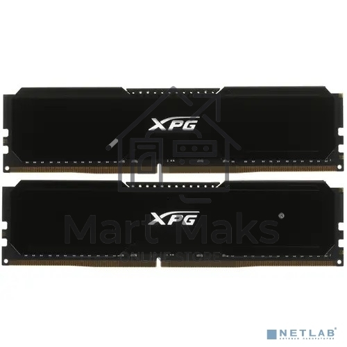 Оперативная память A-Data XPG Gammix D20, DDR4, 64GB (2x32GB), 3200 MHz, CL16, DIMM, с радиатором, черный
