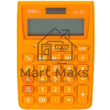 Калькулятор настольный Deli E1122/OR оранжевый 12-разр.