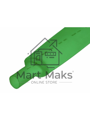 Термоусаживаемая трубка Rexant 50,0/25,0 мм, зеленая, упаковка 10 шт. по 1 м