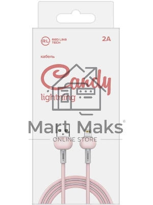 Кабель Redline Candy УТ000021991 Lightning (m) USB A(m) 1м розовый
