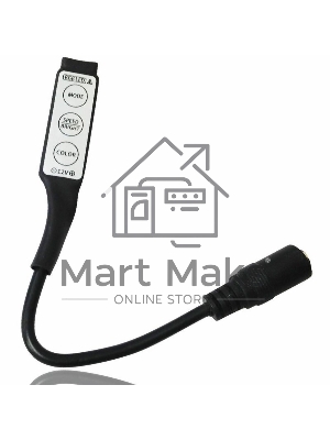 Мини контроллер LED с разьемом 5,5х2,1 мм 72/144 W, 3 кнопки, 12 V/24 V