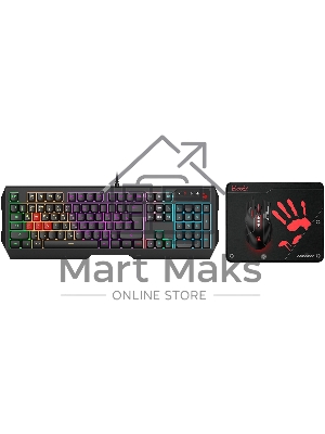 Комплект клавиатура+мышь A4Tech Bloody B1700 проводной, USB, 6000 DPI, чёрный