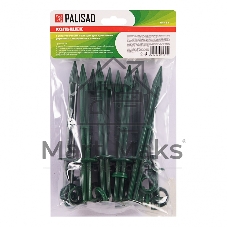 Колышек Palisad 20 см с установ. кольцом для креп. укрыв. мат. и пленки 10шт/уп, зеленый
