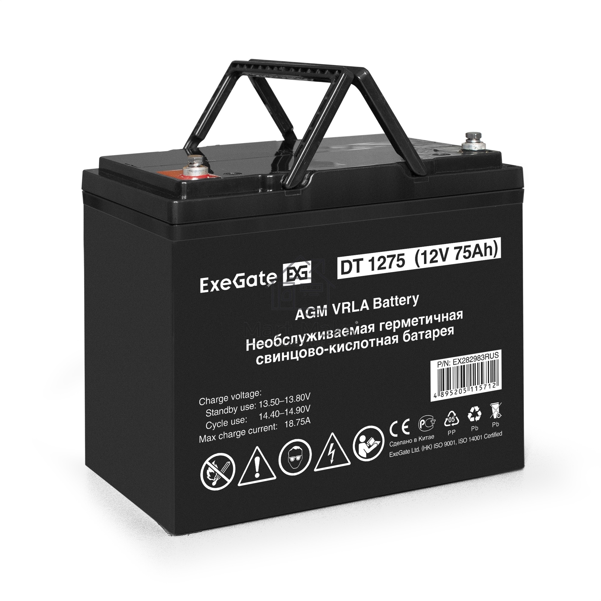 Комплект Источник бесперебойного питания EX296004RUS + батарея 75Aч EX282983RUS 4шт (инвертор, синус, для котла, настенный) ExeGate FineSine SX-5000.LCD.AVR.2SH.T <5000VA/3500W, чистая синусоида, цветной LCD-дисплей, AVR, 2*Schuko+клеммы, линейно-интерактивный, крепление настенное, Black> + батарея ExeGate DT 1275 (12В, 75Ач) 4шт