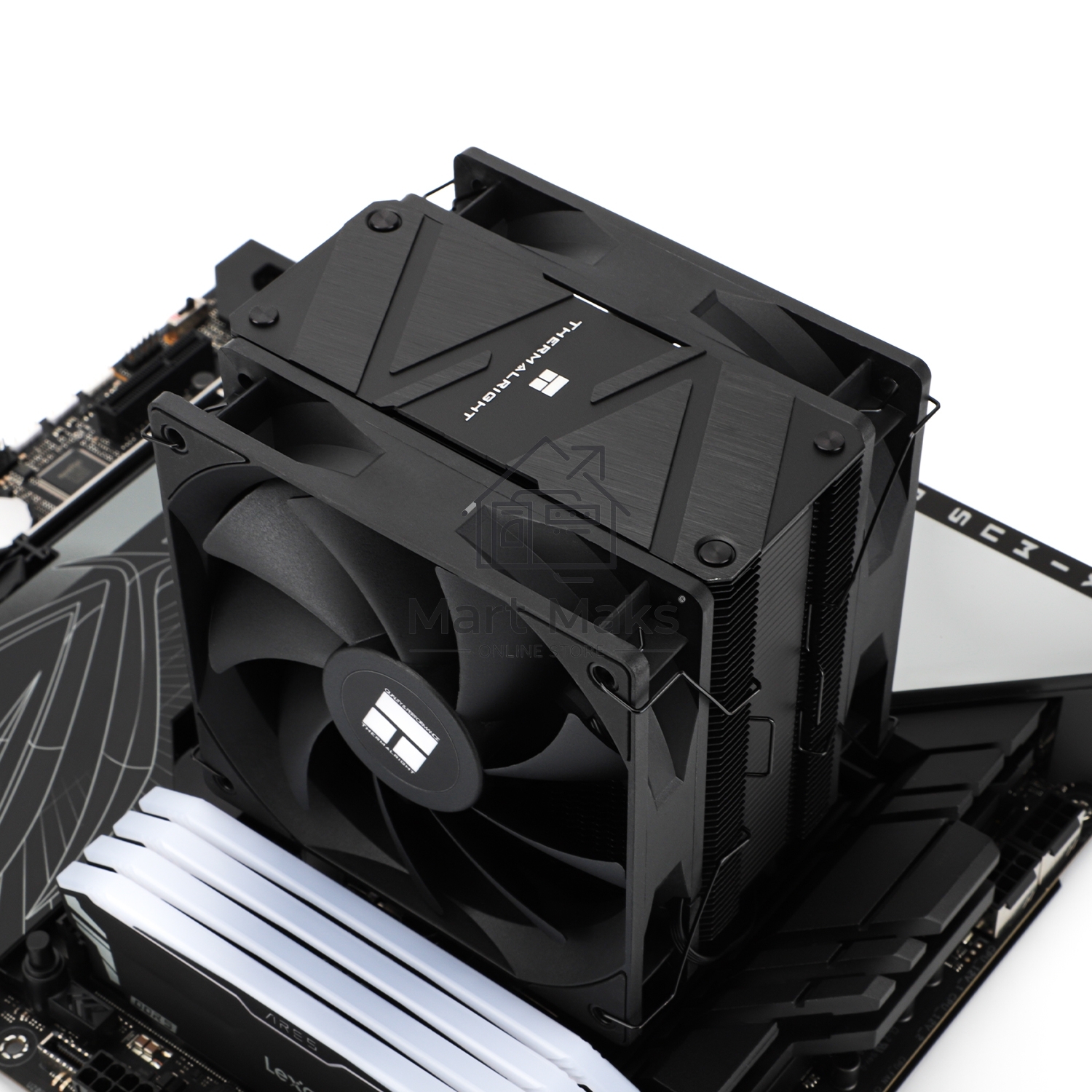 Кулер для процессора Thermalright Burst Assasin 120 EVO Dark (4-pin PWM, 156mm, Ni/CU, 6x6mm, 2x120mm, 66.17CFM, 25.6dBA, 1550RPM, S: 1700, 1200, 115X, AM5, AM4)