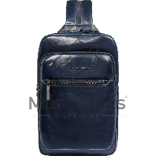 Рюкзак слинг мужской Piquadro Blue Square CA6589B2/BLU2, кожа, темно-синий