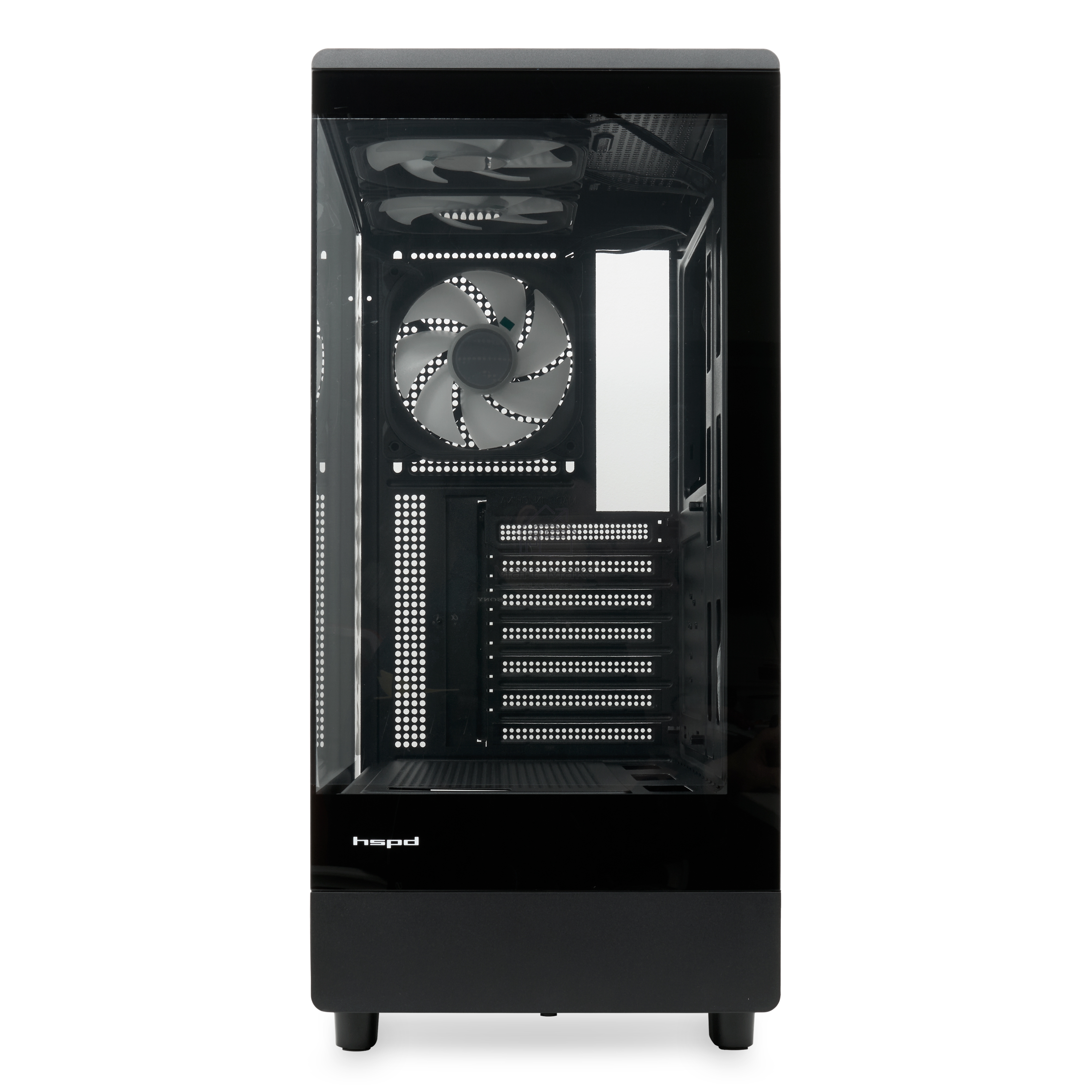 Компьютерный корпус  HSPD F510, Panoramic Mid Tower, черный, TG, 0.5 SPCC, 3x120mm ARGB ATX, mATX, mITX 180/280/160mm 1x2.5