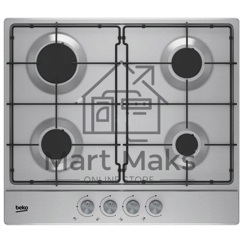 Встраиваемая газовая варочная поверхность Beko HIAG 64223 SX, Нержавеющая сталь
