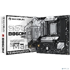 Материнская плата MAXSUN Terminator B860M WIFI, LGA 1851, Intel B860, 4xDDR5, 4xSATA, 3xM.2, 1xPCIe 5.0 x16, DisplayPort, HDMI, USB Type-C, 1x2.5Gb LAN, Wi-Fi 6, Bluetooth, 3x3.5 мм, 5.1, microATX