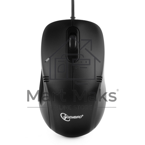 Мышь проводная Gembird MOP-100 черный, 1000 dpi, USB, кнопки - 3