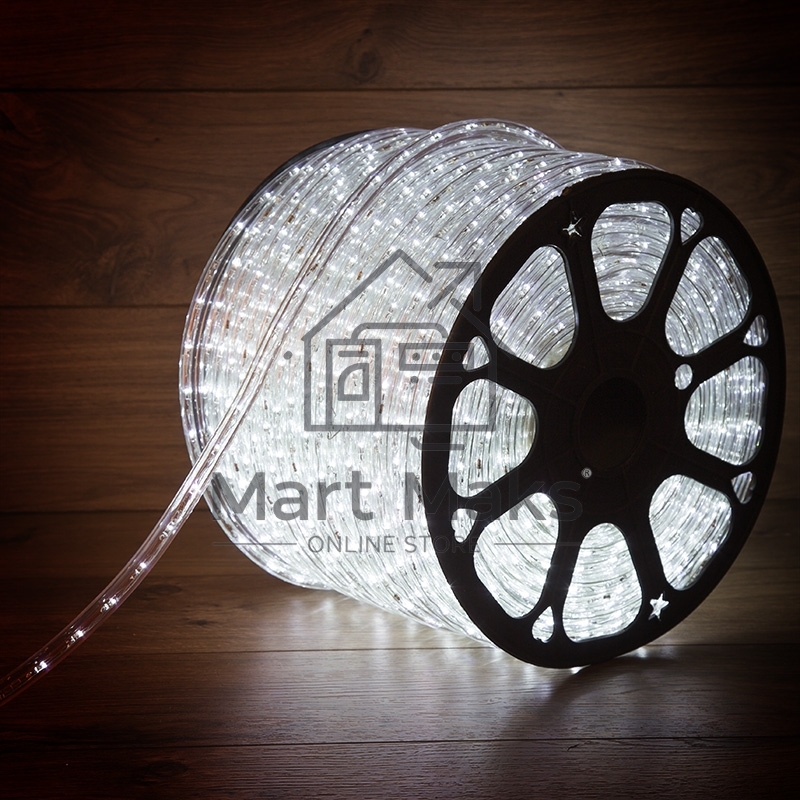 Дюралайт LED, постоянное свечение (2W) - белый Эконом 24 LED/м , бухта 100м
