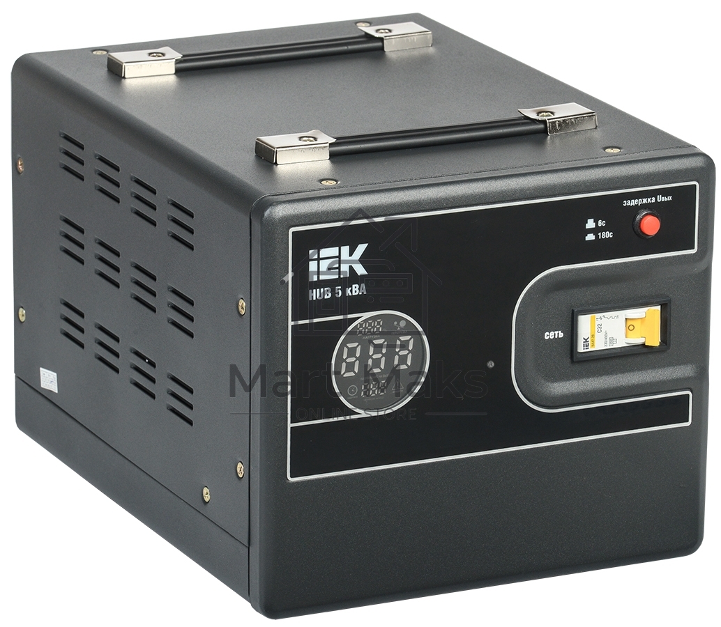 Стабилизатор напряжения IEK Hub 5кВА однофазный черный (IVS21-1-005-13)