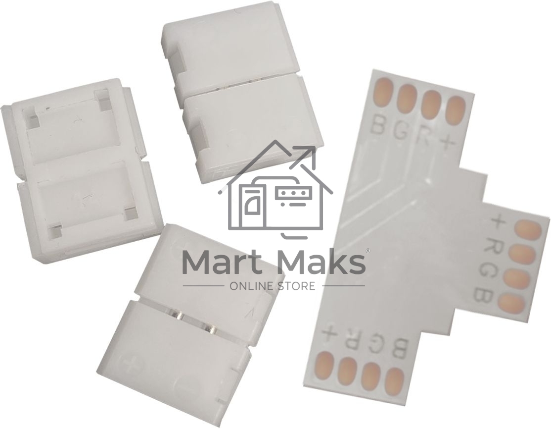 Набор коннекторов Basic для LED-ленты Т-образный RGB3014/5050/5060/5630 12V 10mm IP20