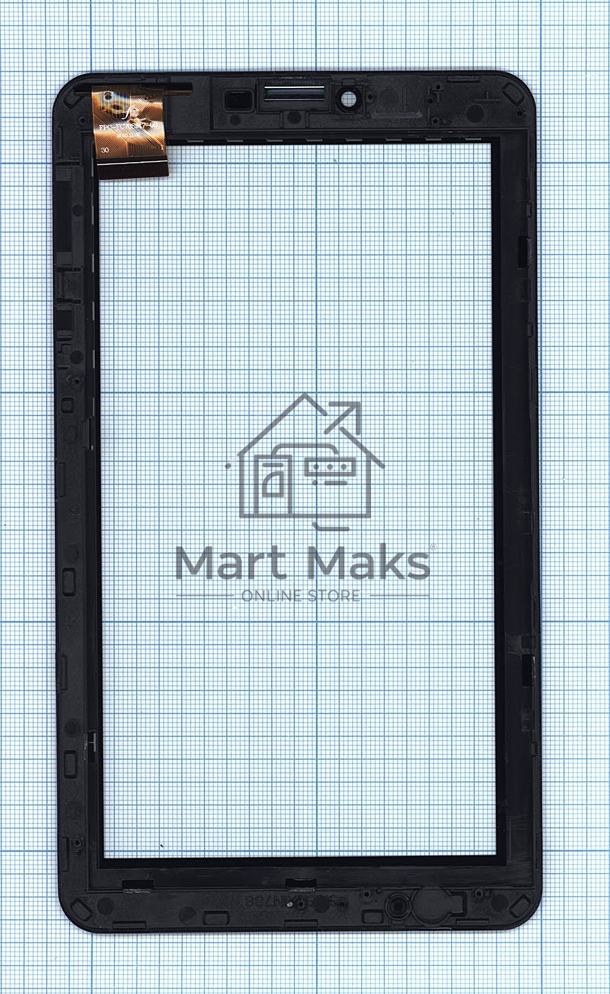Сенсорное стекло (тачскрин) для Irbis TZ50/TZ52, черное с рамкой