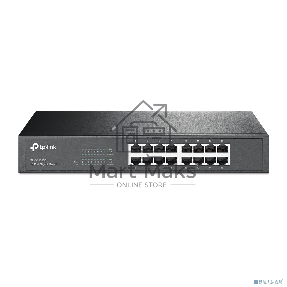 Коммутатор TP-Link SMB TL-SG1016D неуправляемый настольный/19U 16x10/100/1000BASE-T