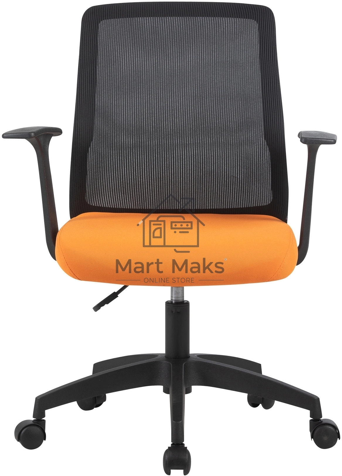 Кресло компьютерное Cactus CS-MC222-BKOR черный, сиденье оранжевый