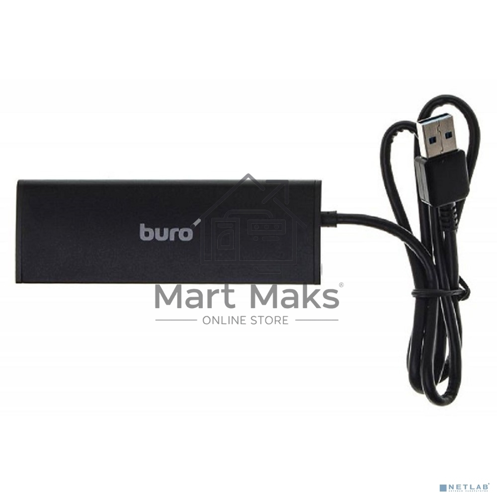 Разветвитель USB 3.0 Buro BU-HUB4-0.5-U3.0 4порт. черный
