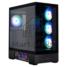 Компьютерный корпус ZALMAN P40 DS, ATX, черный, WINDOW, 9.1-inch LCD screen, 2xCombo(2.5” or 3.5”), 1x2.5”, 1xUSB TYPE-C, 2xUSB 3.0, SIDE 3x120мм ARGb, REAR 1x120мм ARGb