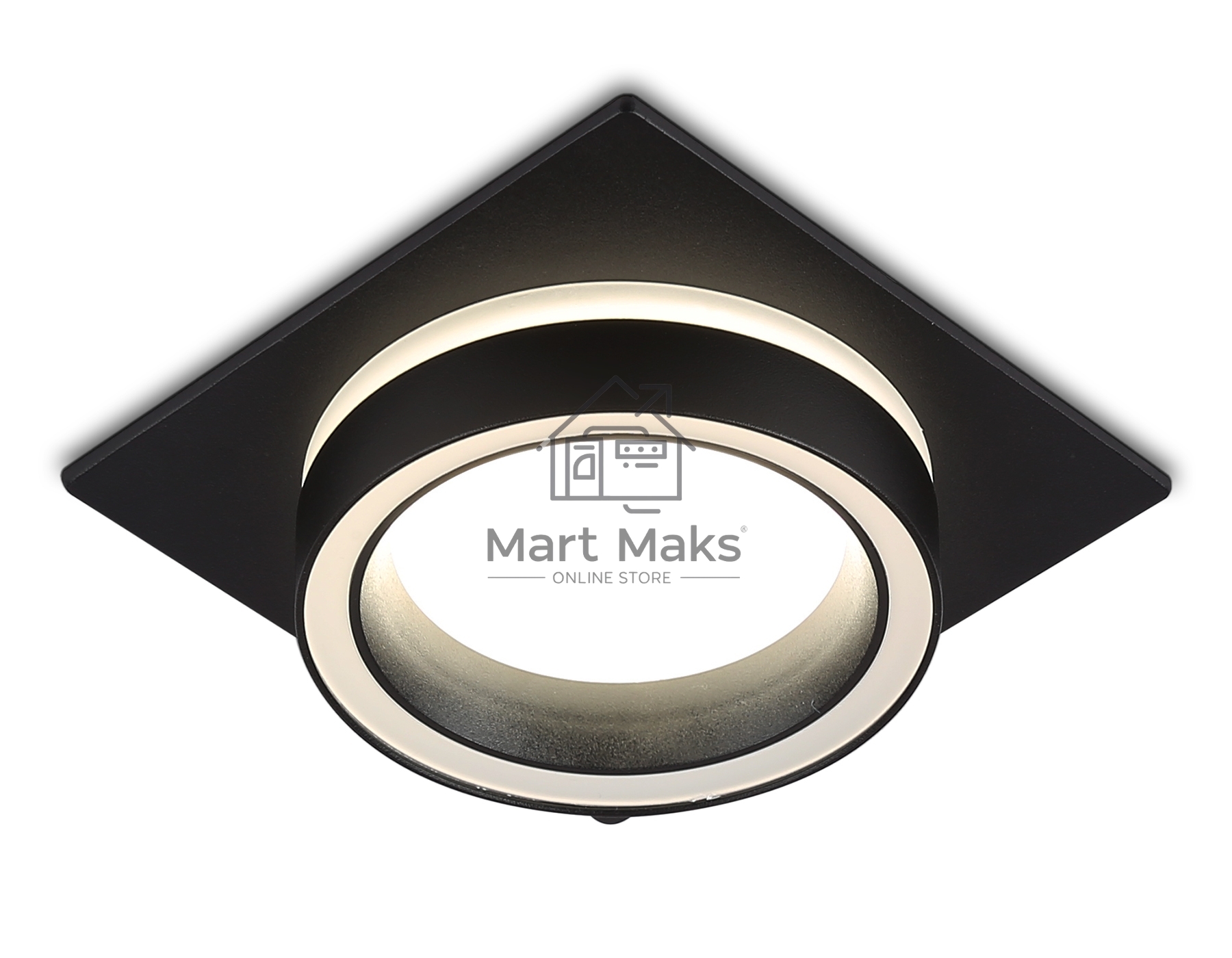 Светильник Ambrella light TN52422 BK/FR черный/белый матовый GX53 max 12W 105*105*45