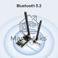 Сетевой адаптер Wi-Fi + Bluetooth Mercusys MA80XE AX3000 PCI Express (ант.внеш.несъем.) 2ант.