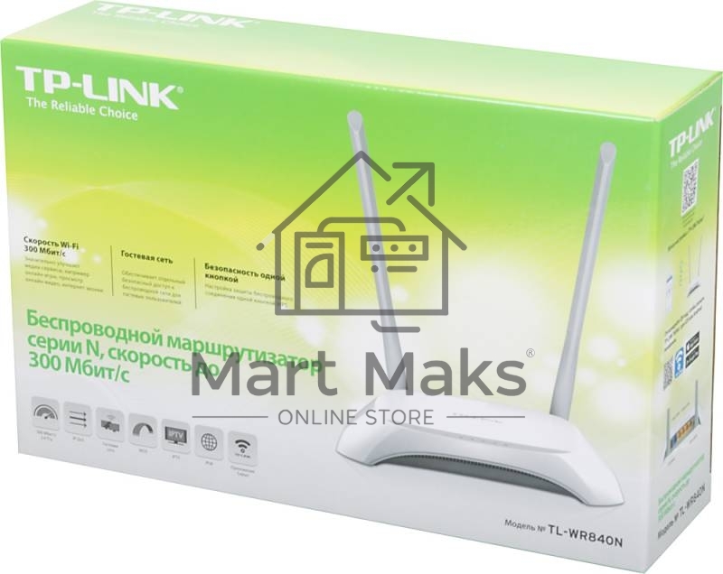 Роутер беспроводной TP-Link TL-WR840N N300 10/100BASE-TX белый