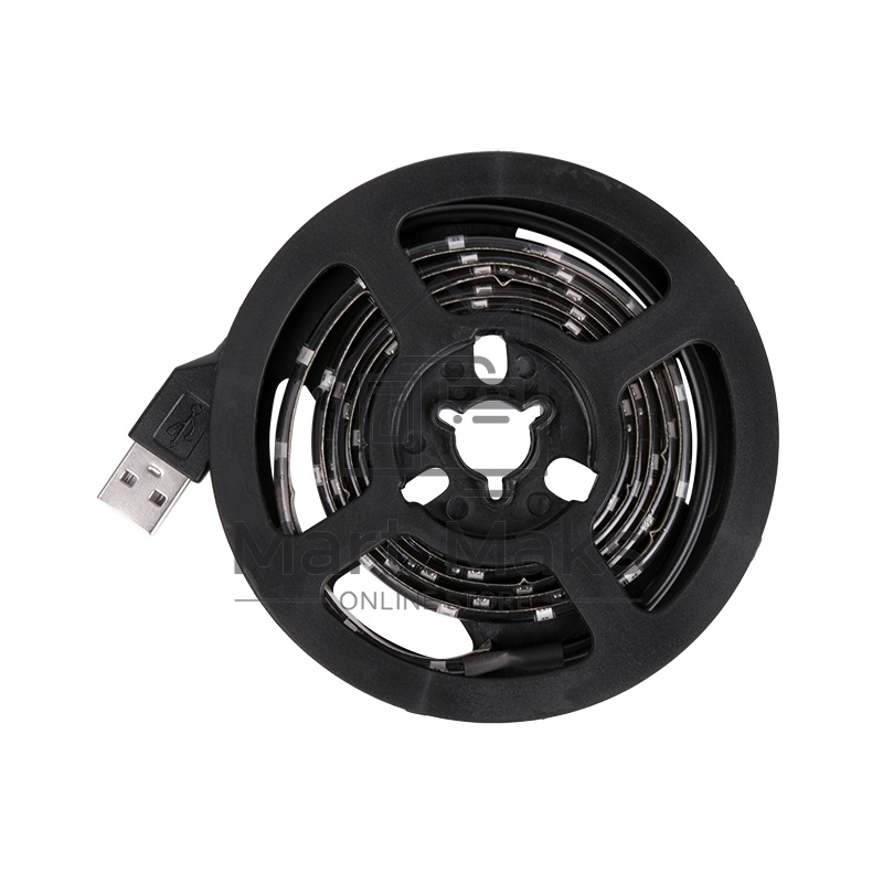 Лента LED с USB коннектором 5 В, 8 мм, IP65, SMD 2835, 60 LED/m, цвет свечения красный