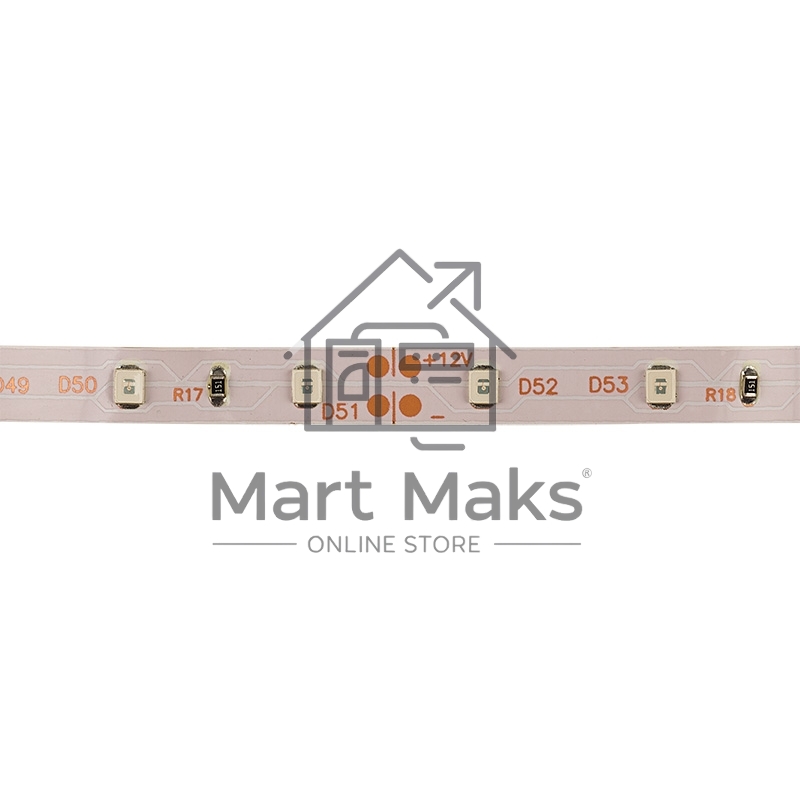 Лента LED открытая, 8 мм, IP23, SMD 2835, 60 LED/m, 12 V, цвет свечения синий