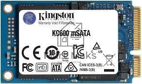 Накопитель SSD Kingston KC600, 256GB, mSATA, R/W 550/500