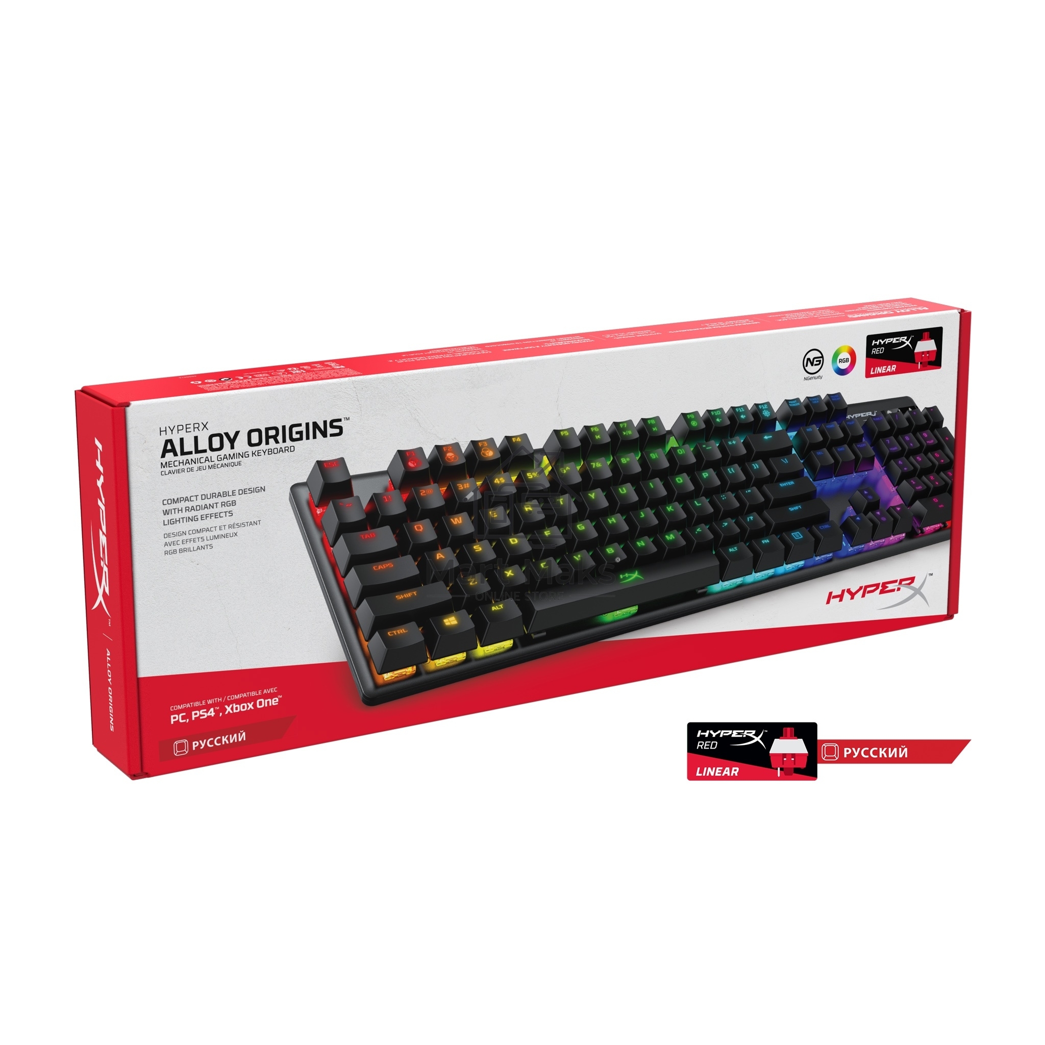 Клавиатура HyperX Alloy Origins (4P4F6AA#ABA) проводная, USB, черный