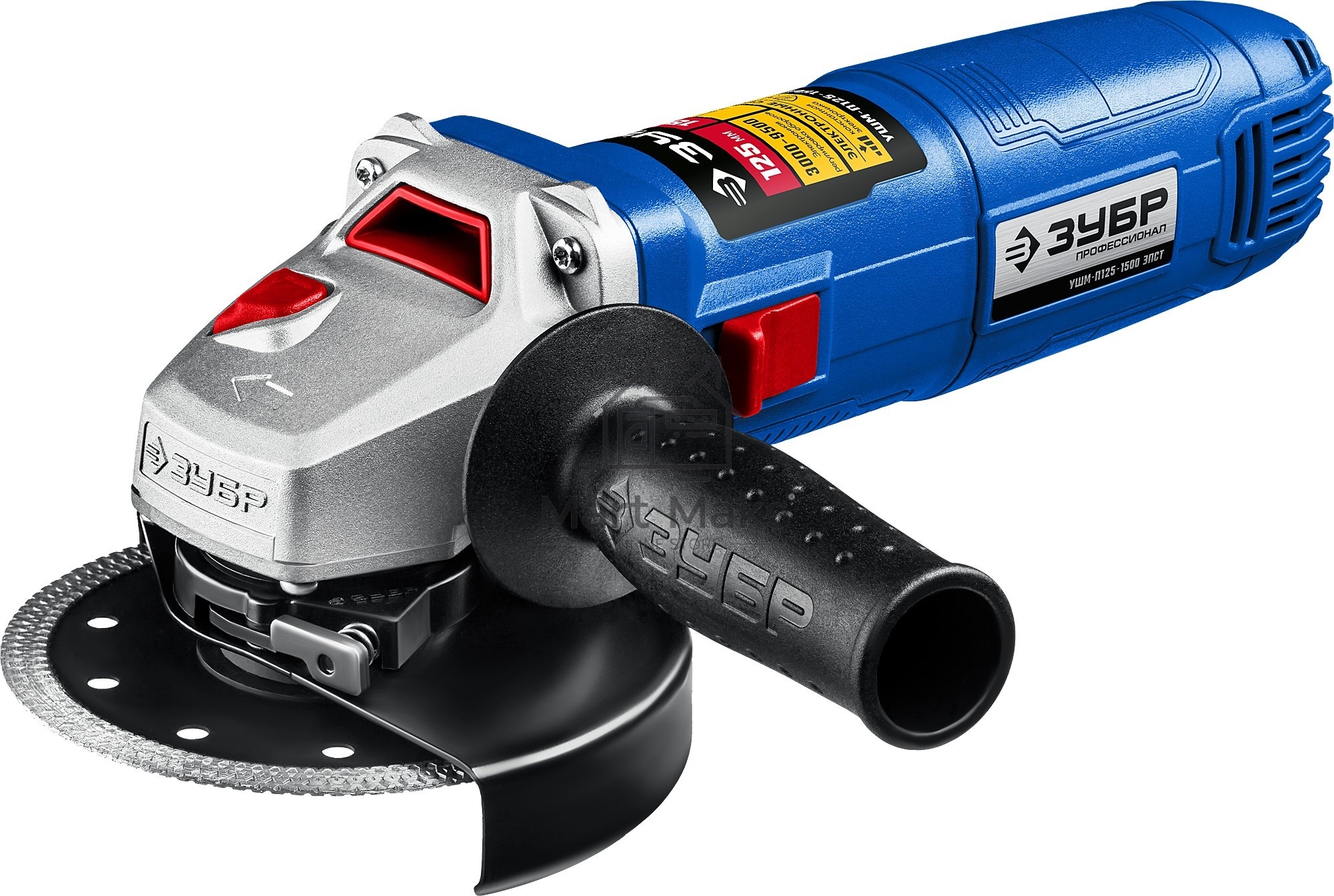 Углошлифовальная машина ЗУБР 125 мм, 1500 Вт, регулировка оборотов, серия Профессионал.