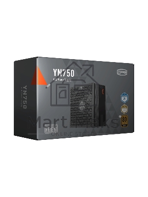 Блок питания PCCOOLER, 750W 80 PLUS Gold (ATX, 3.1, PCIe 5.1 600W, Full modular, 1x24(20+4)pin 550мм, 2xCPU 8(4+4)pin 650мм, 3xPCIe 8(6+2)pin 500мм, 1x12V(2x6) 12+4pin 650мм, 3xSATA*3+MOLEX4pin*1 450+120+120+120мм, Active, 135x135mm, 150x150x86mm, APFC, O