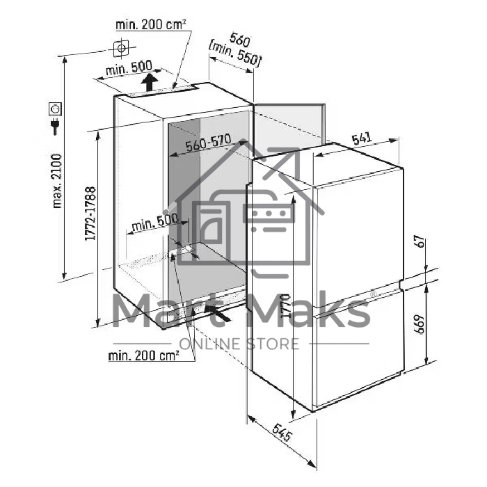 Встраиваемый холодильник Liebherr ICf 5103-22 001 белый двухкамерный 182/80л